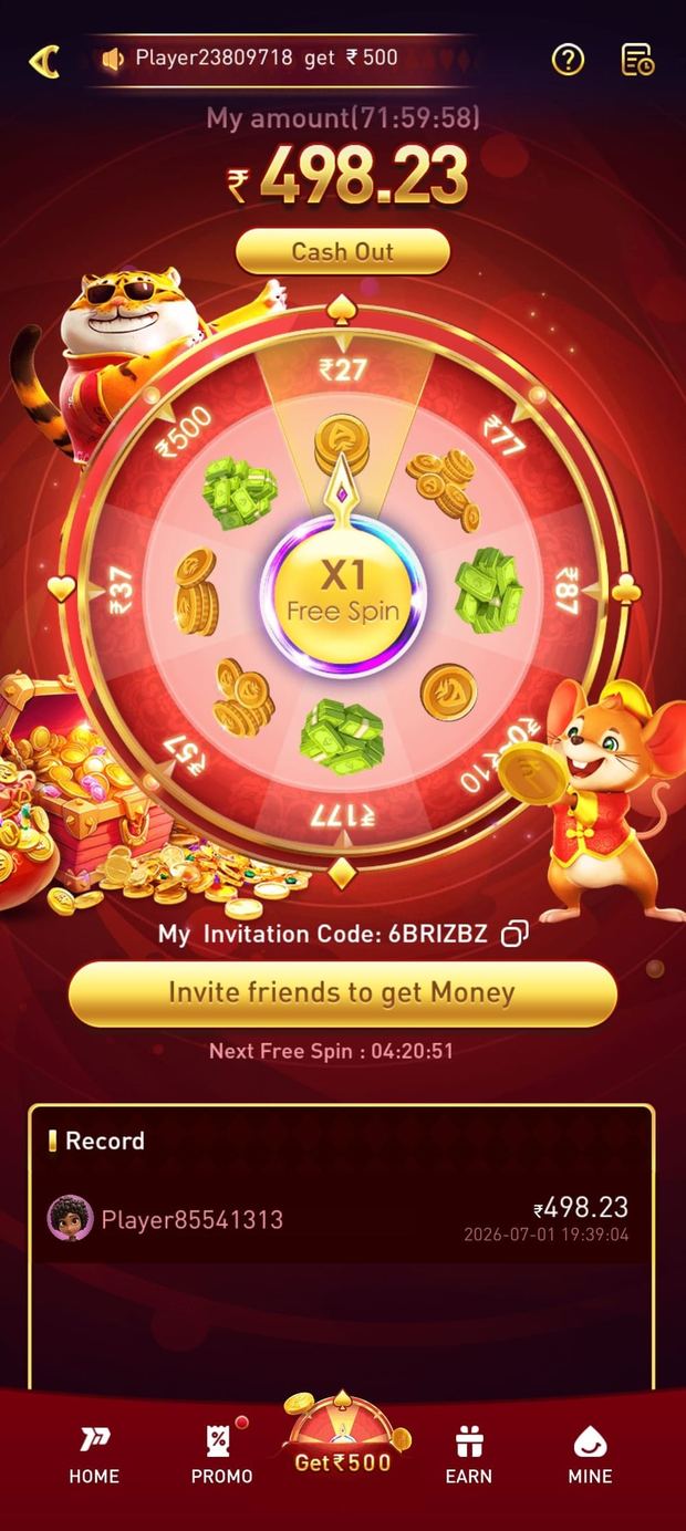 Partner app screenshot of a wheel screen. Any code visible in the artwork is not a gift code from this website.